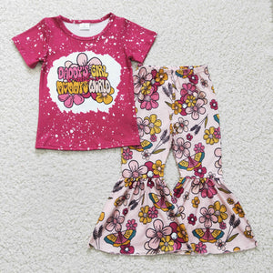 Girls Short Sleeve and Bell Bottoms Sets