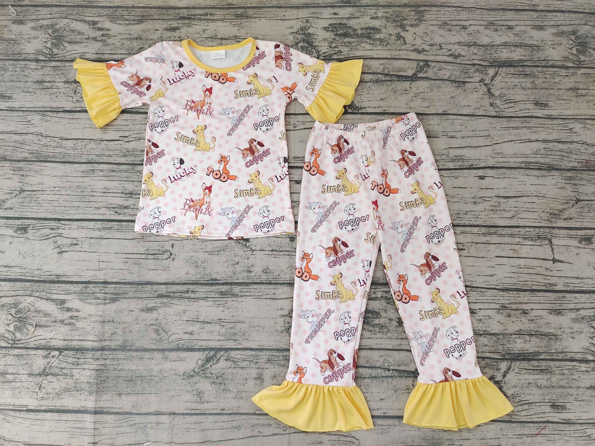 GSPO0423 Baby Girls Short Sleeve and Long Pants Set