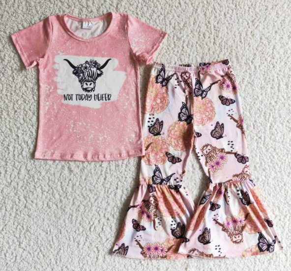 GSPO0082 autumn short sleeve flared pants suit