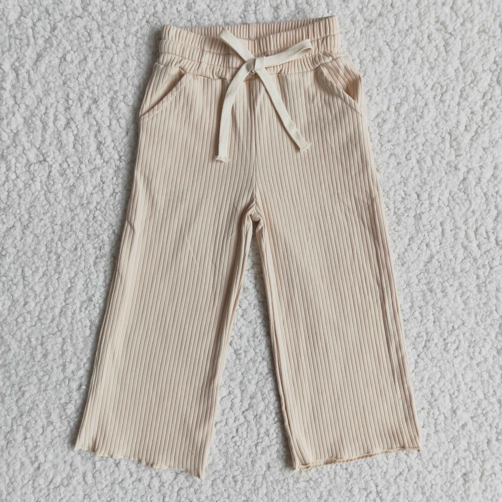 E14-5 Cotton Tan Ribbed Long Pocket pants