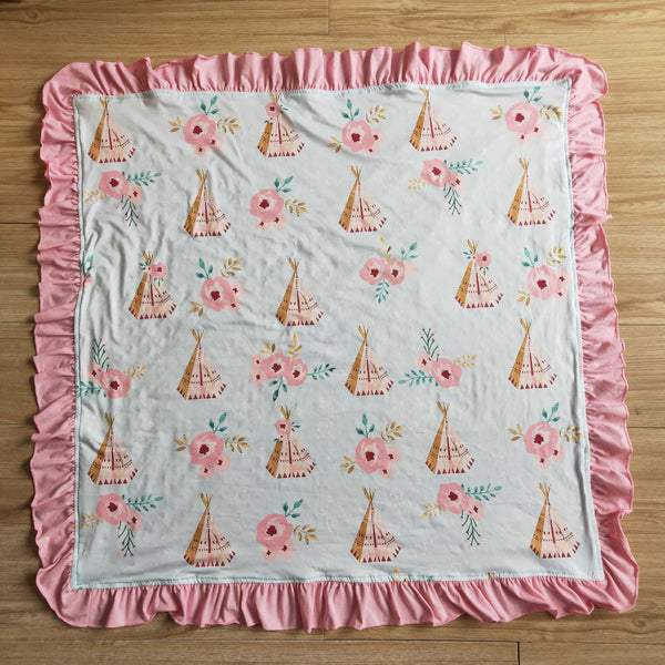 6 A30-5 Baby Girls Flower Blanket