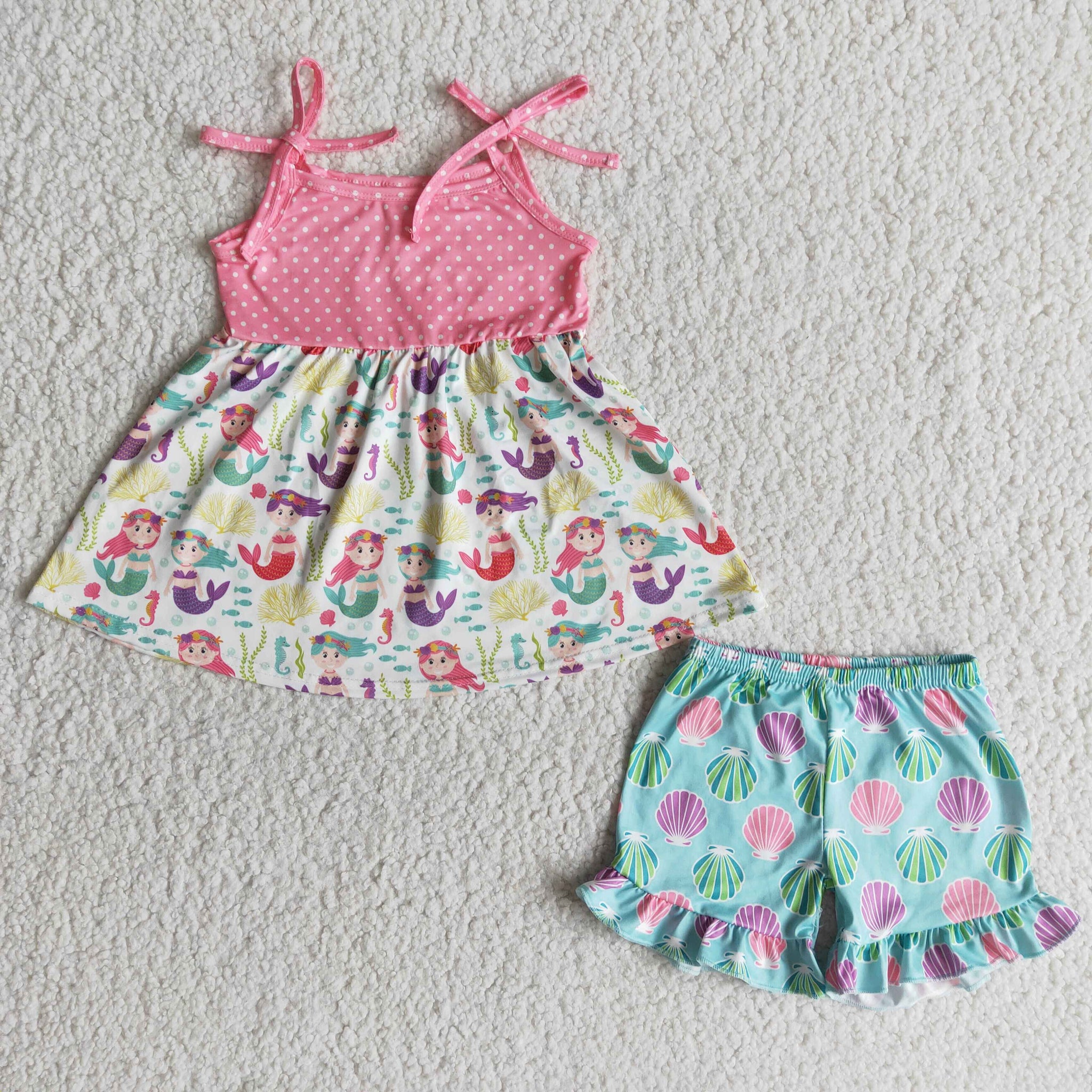 A16-9-2 Baby Girls Sleeve Summer Shorts Sets