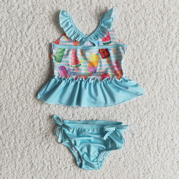 B2-4 Girls Summer Ice cream Swimsuit Sets