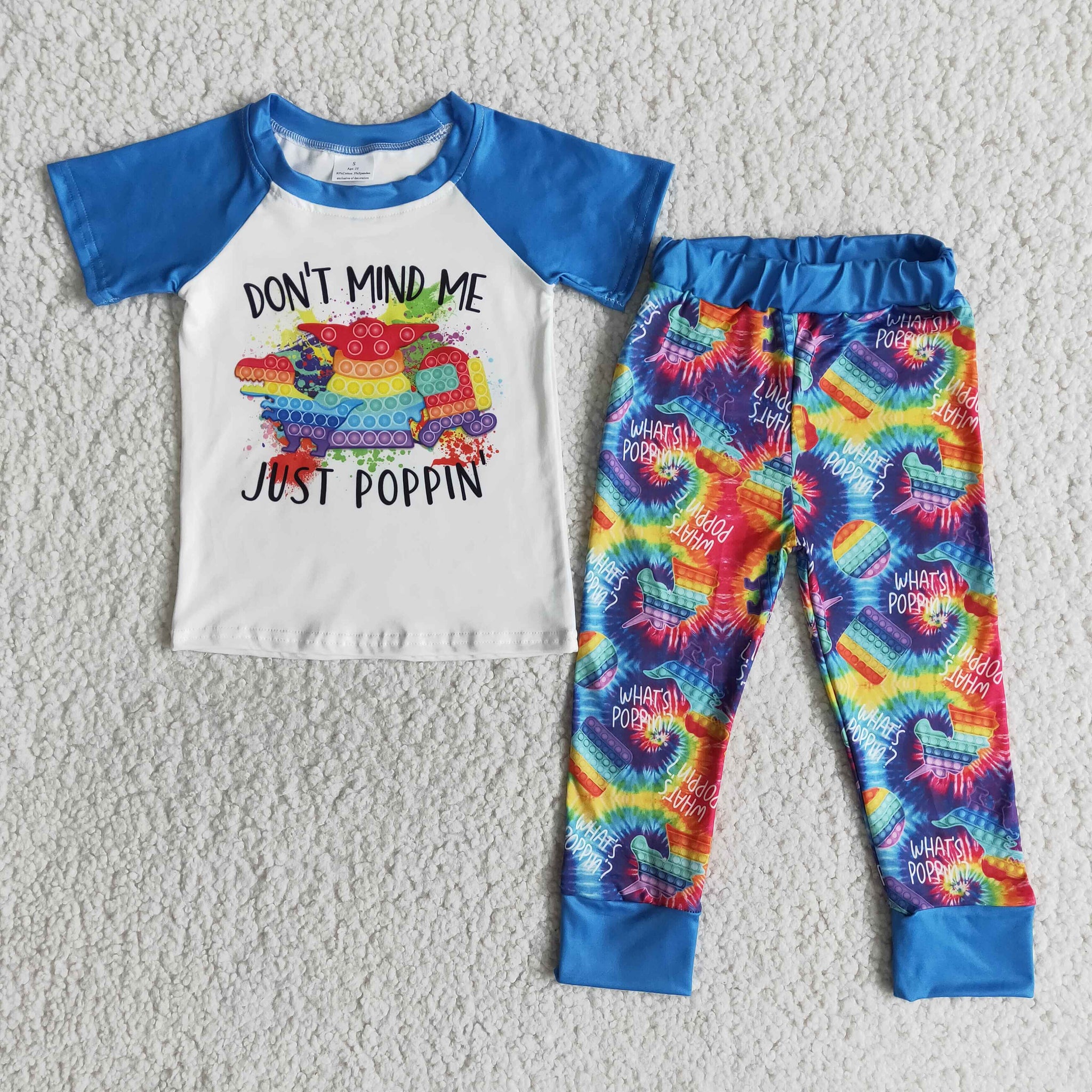 E11-18 Baby Boys Short Sleeve and Tie-Dye Long Pants Sets