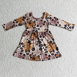 6 B7-3 Leopard Baby Girls Long Sleeve Dress