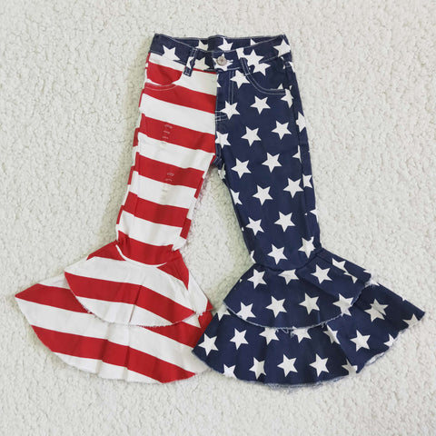 C3-14 4th of July Jeans Long Pants Bell Bottoms