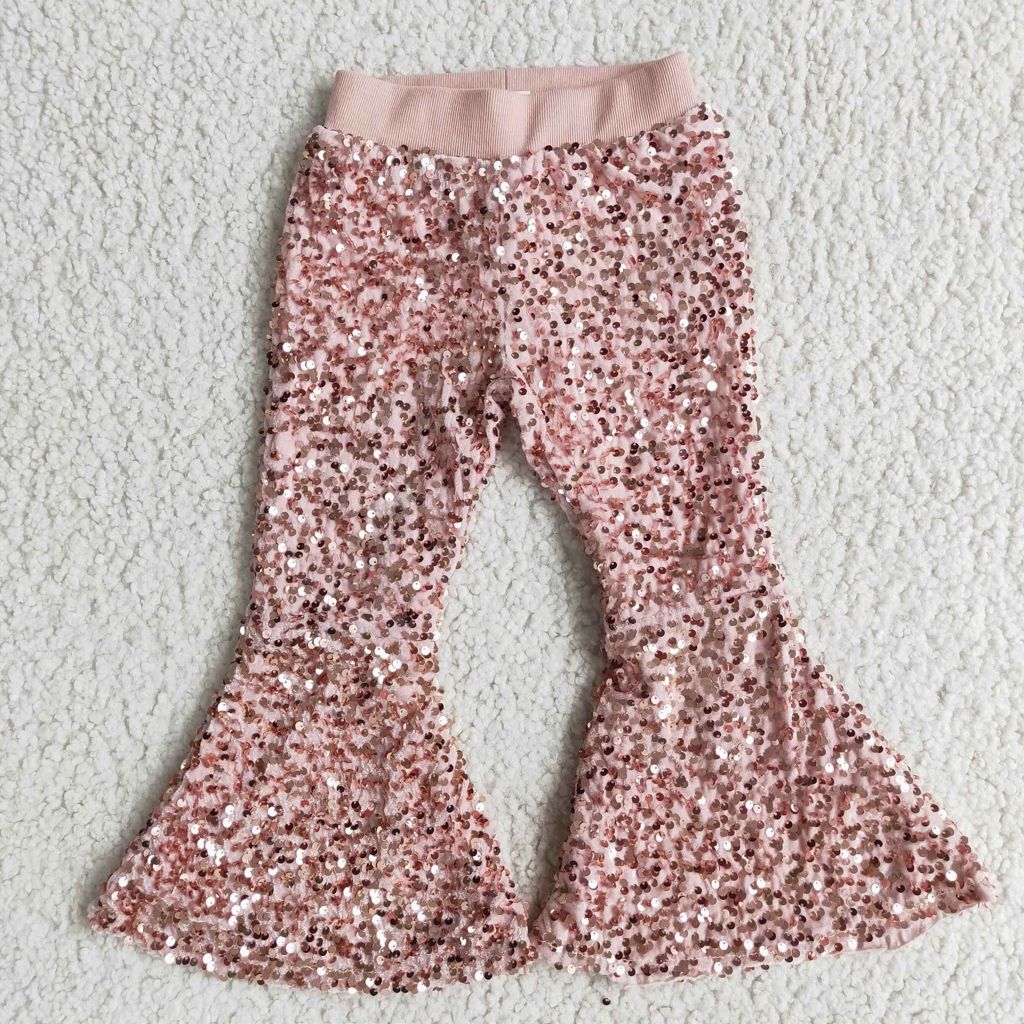 E2-28 Sequins Long Pants Bell Bottoms