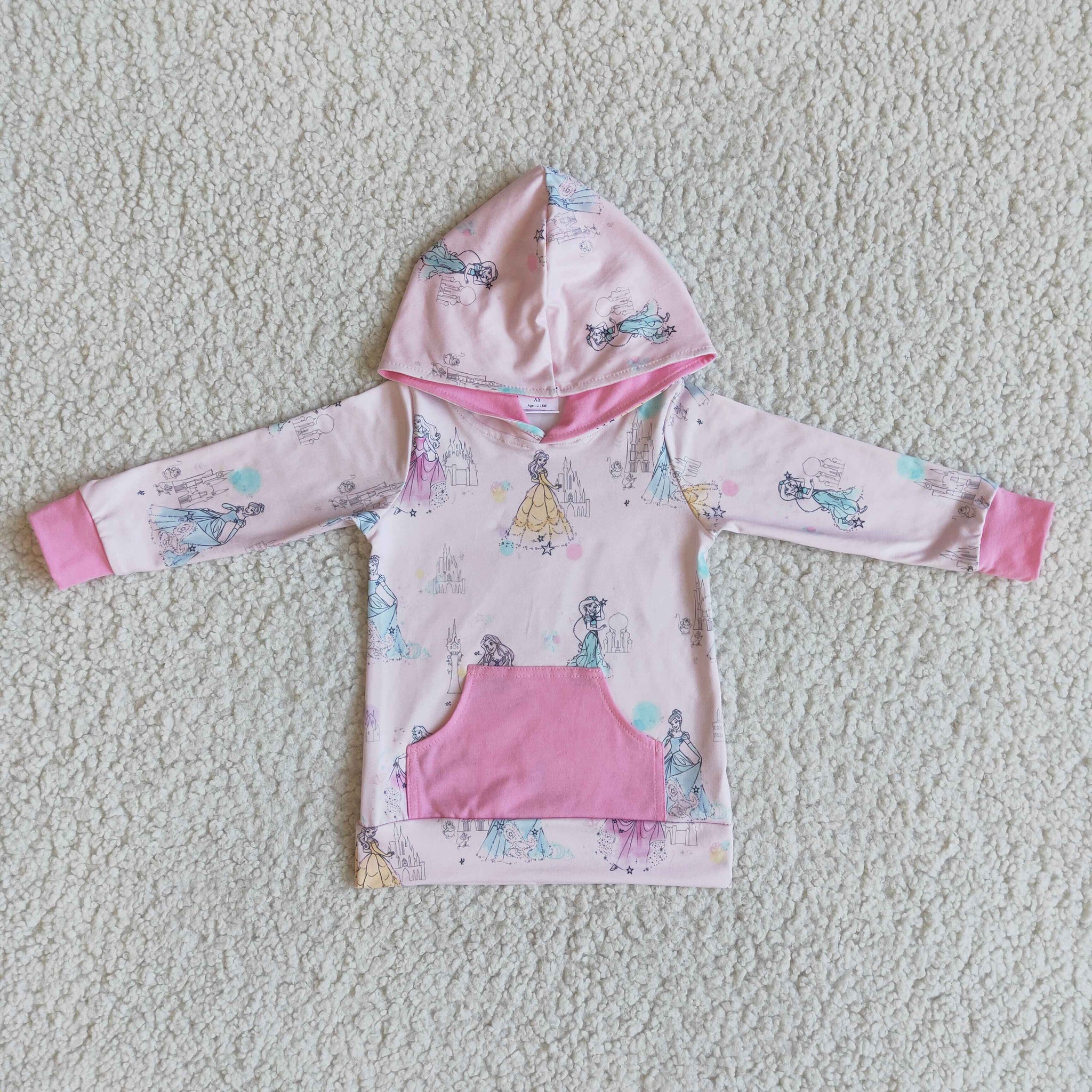 Baby Children Pink Hoodies Long Sleeve