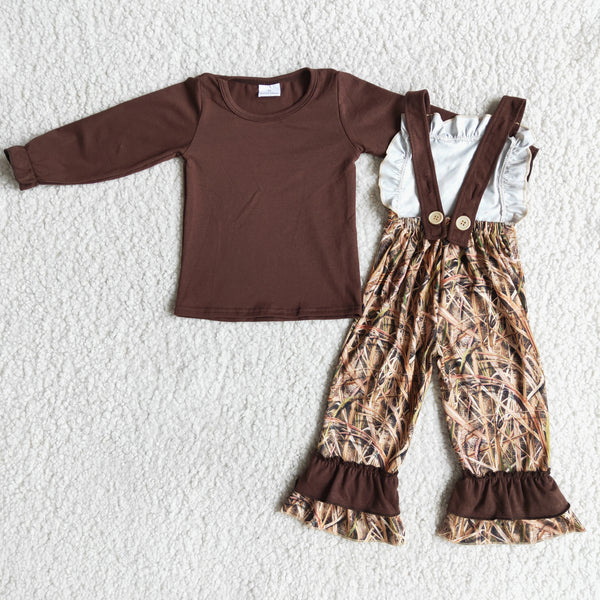 Camouflage Suit  Long Sleeve Overall Pants Set