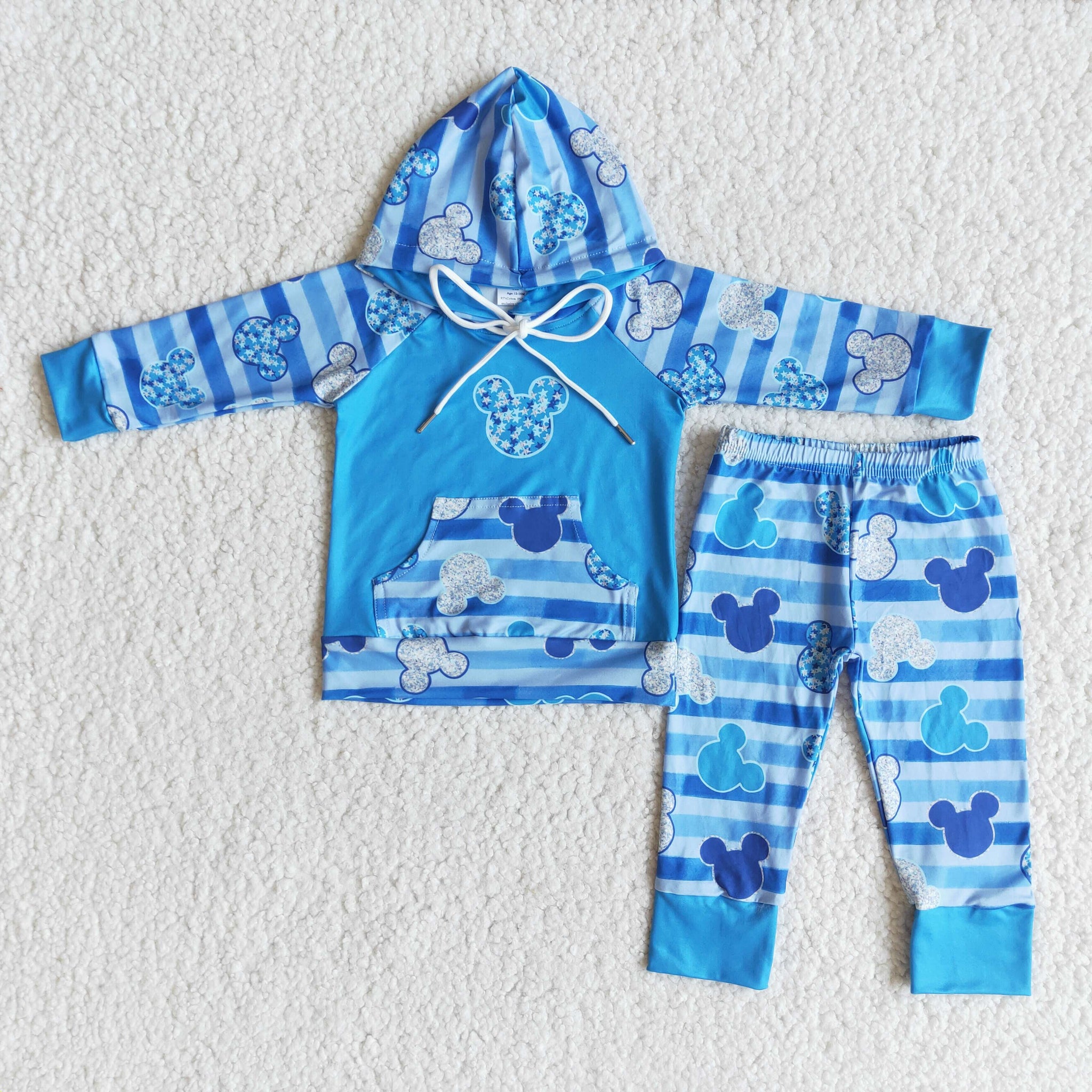 Boys Blue Hoodies Long Sleeve and Long Pants Sets