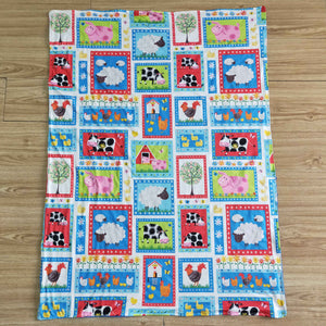 6 B10-14 Farm Pig Cows Sheep Chicken Baby Girls Blanket