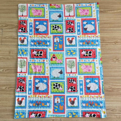 6 B10-14 Farm Pig Cows Sheep Chicken Baby Girls Blanket