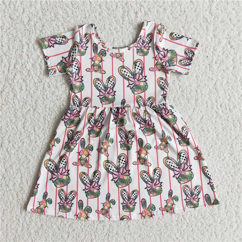 E5-18 Easter Bunny Short Sleeve Dress