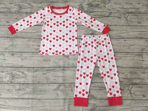 GLP0360 baby girls Valentine's Day love long sleeve trousers pajamas set