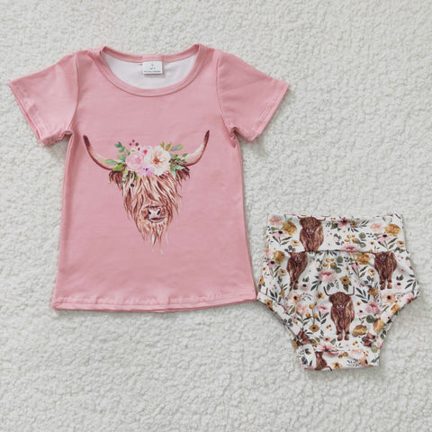 GB00074 Summer l Newborn Infant Baby Girls Bummies Sets