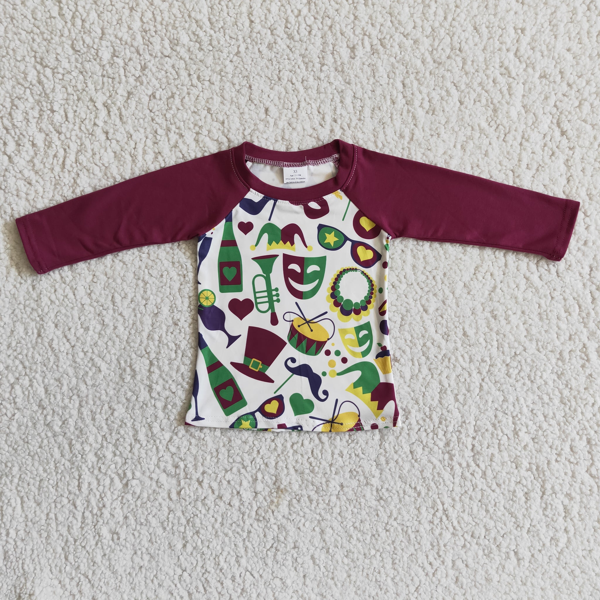 Mardi Gras Long Sleeve Boys Shirt