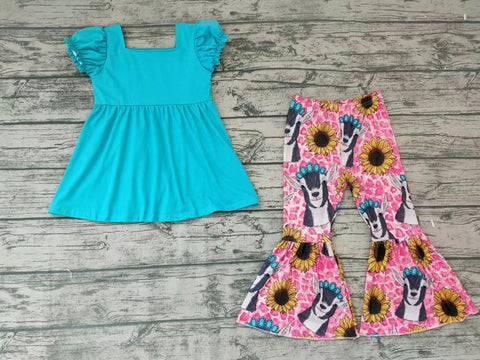 GSPO0345 Baby Girls Short Sleeve and Long Pants Set