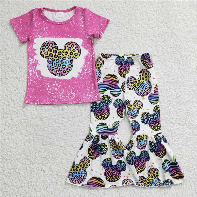 GSPO0455 Colorful Leopard Mickey Girls Set