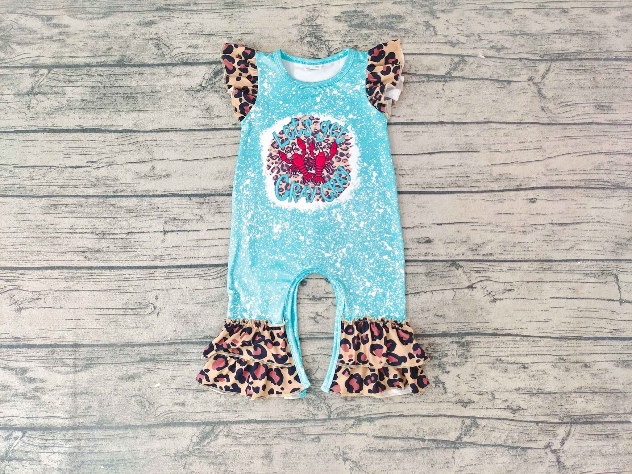 SR0151 Baby Girls Crayfish Blue Flying Sleeve Romber