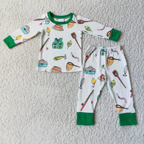 Baby Boys Fishing Gear Long Sleeve Pajamas Sets Sleepwear
