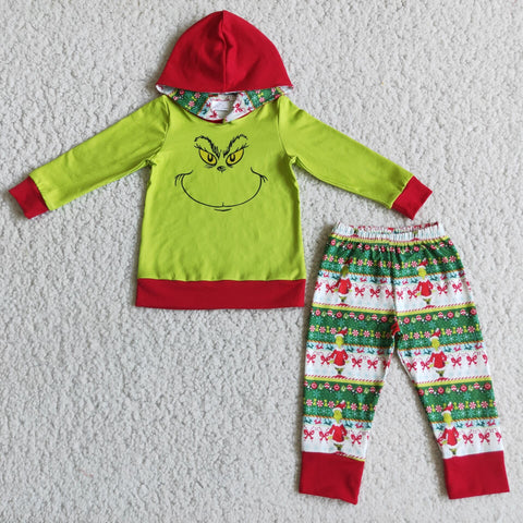 Merry Christmas Days Boys Hoodies Long Sleeve and Long Pants Sets