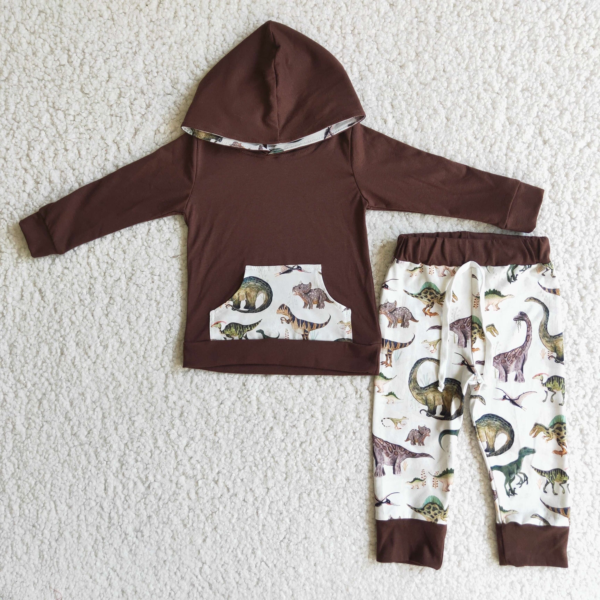 Baby Boys Dinosaur Hoodies Long Sleeve and Long Pants Sets