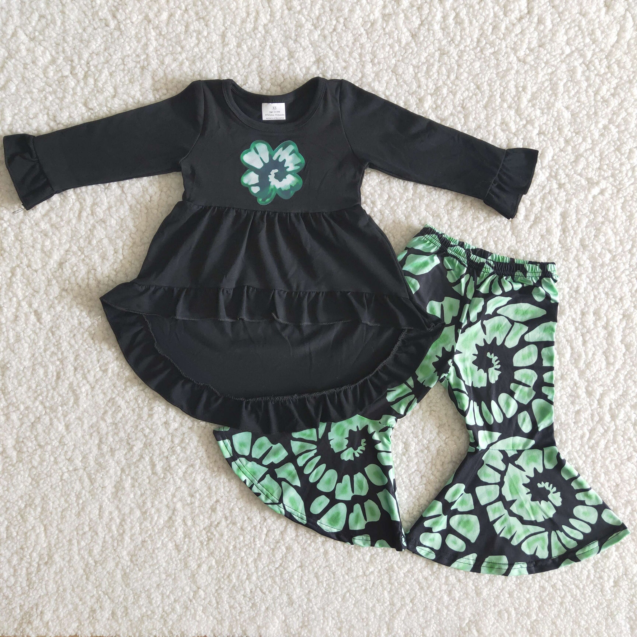 6 A30-27 St. Patrick Vinyl Clover Bell Bottoms Set