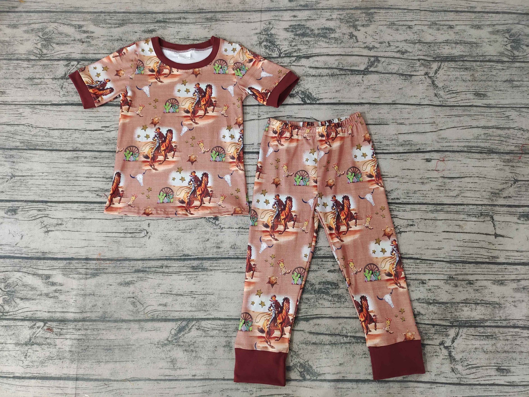 BSPO0061 Baby Boys Short Sleeve and Blue Long Pants Sets