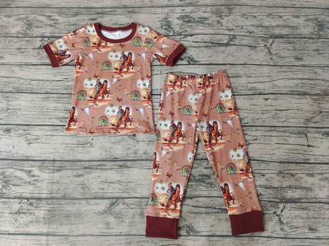 BSPO0061 Baby Boys Short Sleeve and Blue Long Pants Sets