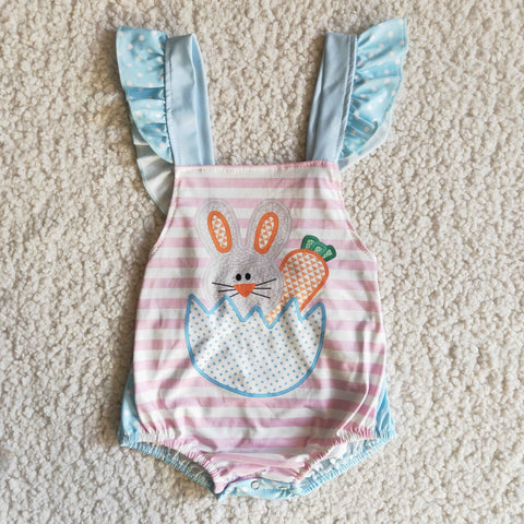 E11-3 Easter Bunny Flutter Sleeve Romper