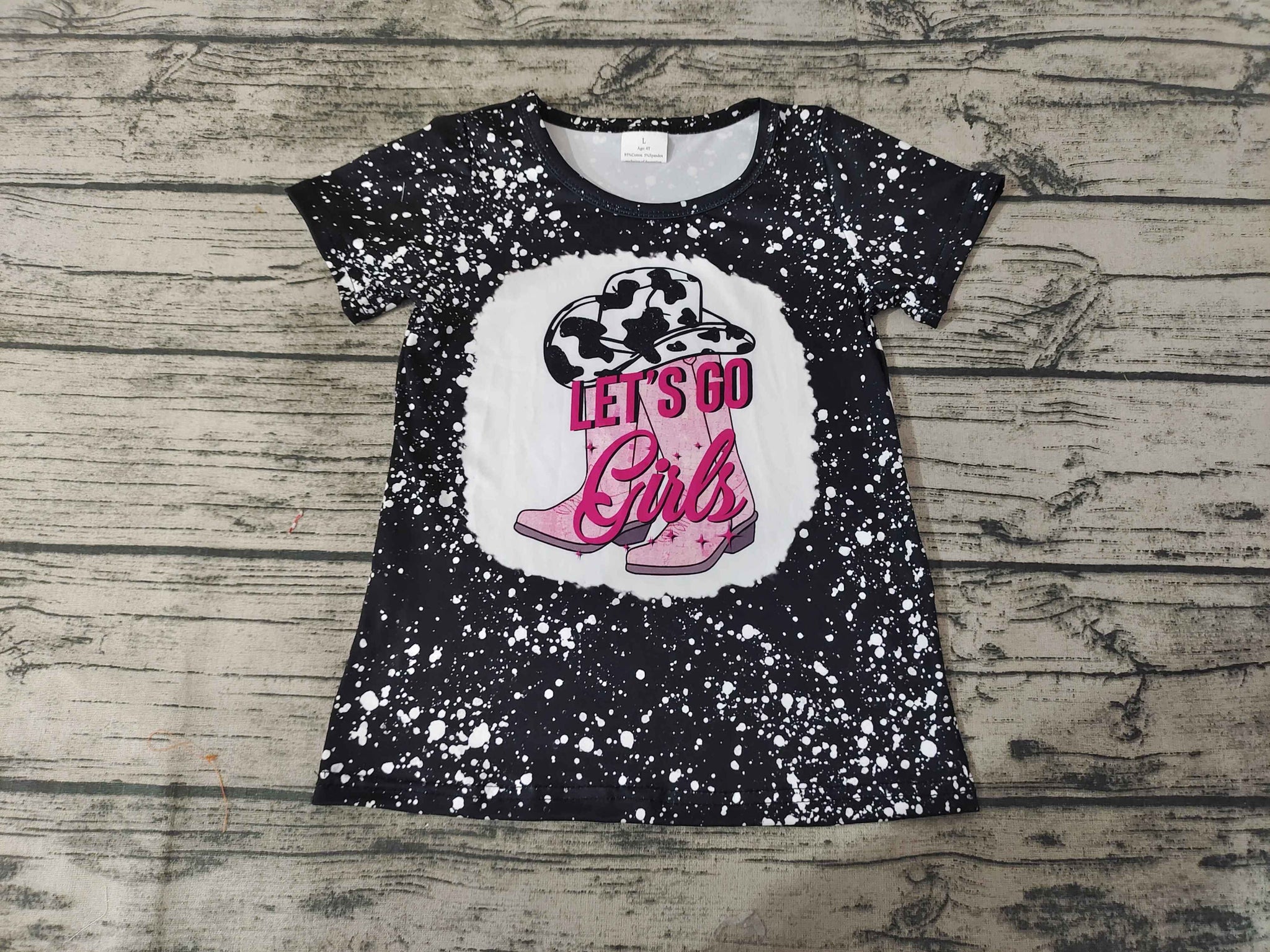 GT0125 Baby Girls Boots Hat Black Short Sleeve Top