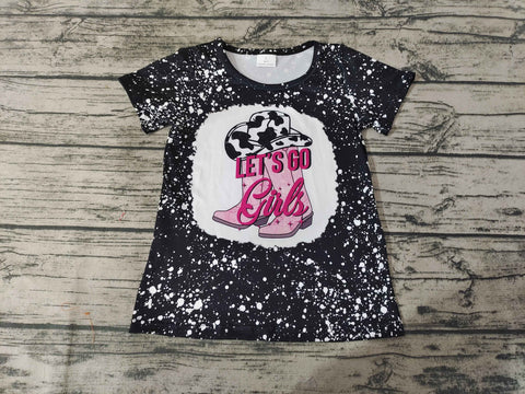 GT0125 Baby Girls Boots Hat Black Short Sleeve Top