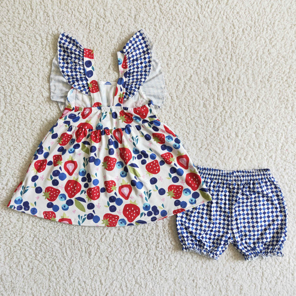 C3-27 Baby Girls Pearl Sleeve Shorts Sets