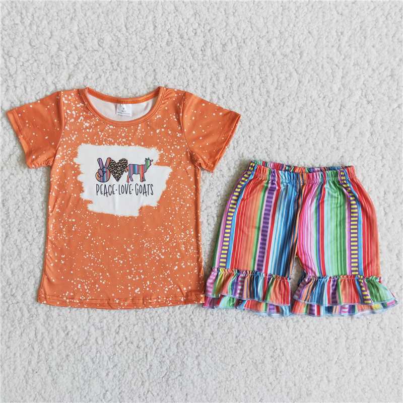 C14-22  Orange GOATS color striped alpaca suit