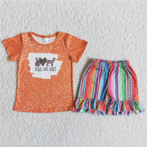 C14-22  Orange GOATS color striped alpaca suit