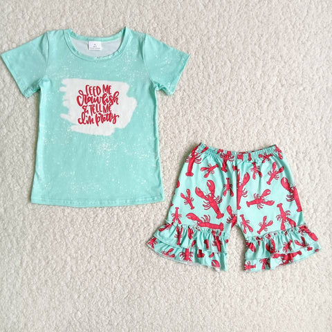 C5-3 English alphabet short sleeve lobster short sleeve suit