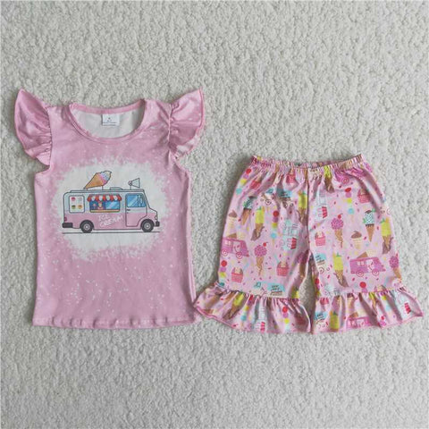 C6-11 Pink Little Flying Sleeve Ice Cream Set