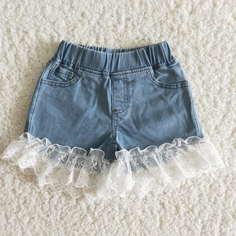 C7-20 Lace Denim Shorts