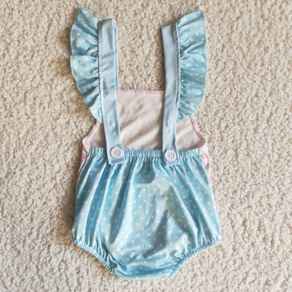 E11-3 Easter Bunny Flutter Sleeve Romper