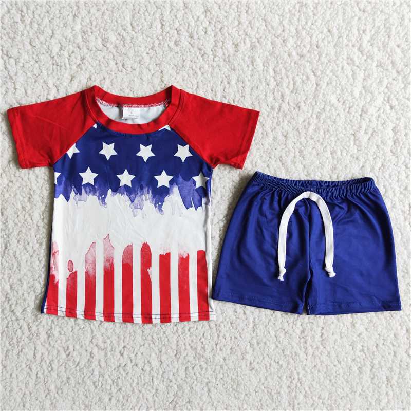 D9-14  Stars and stripes navy blue boy suit