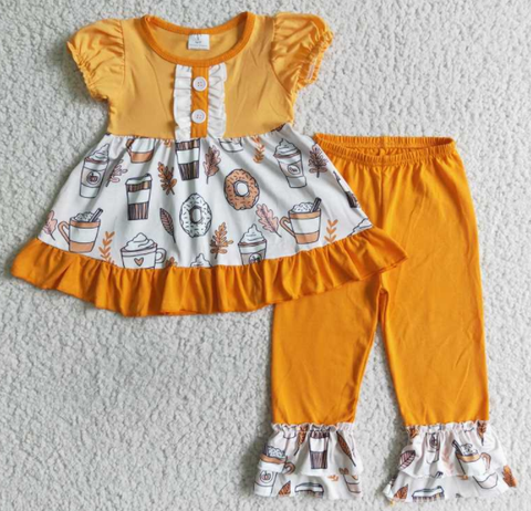 GSPO0123 Girls Short Sleeve Trousers Suit