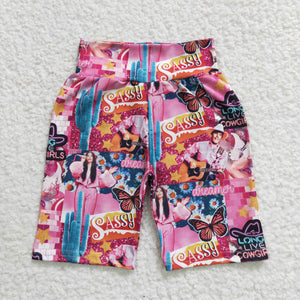 SS0034 Baby girl cowgirls rose red butterfly riding pants