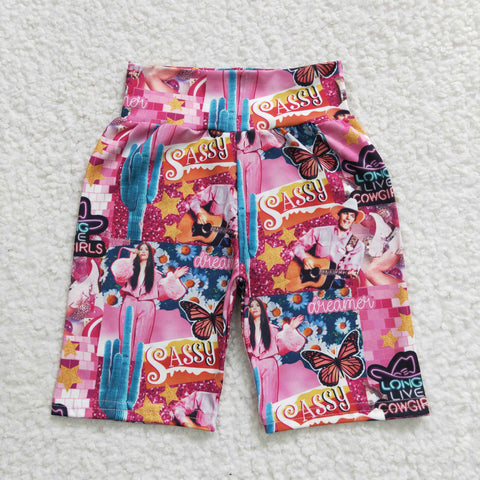 SS0034 Baby girl cowgirls rose red butterfly riding pants