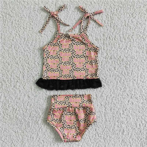GBO0045  Girl mamasgirl tie lace briefs set