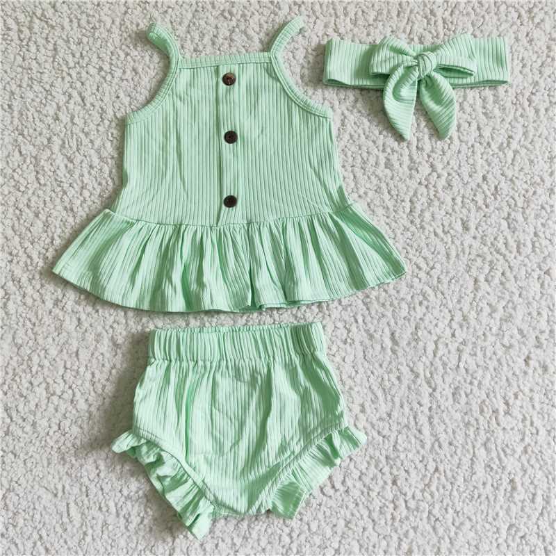 GBO0056 Girls Mint Green Suspender Button Brief Set
