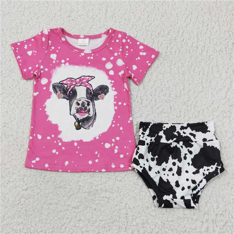 GBO0065  Cow Rose Short Sleeve Brief Set