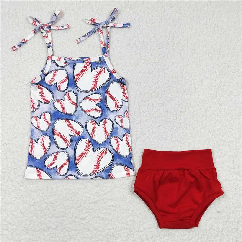 GBO0104  Love baseball strap red briefs set