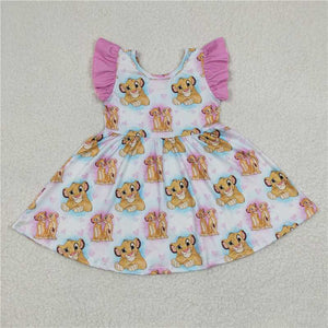 GSD0220   Girls Lion King Simba Fly Sleeve Dress