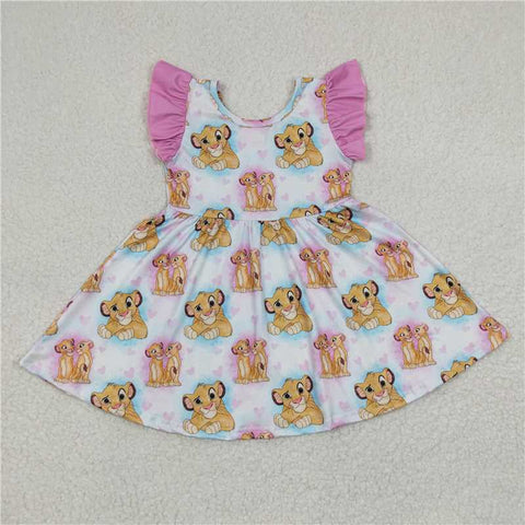 GSD0220   Girls Lion King Simba Fly Sleeve Dress