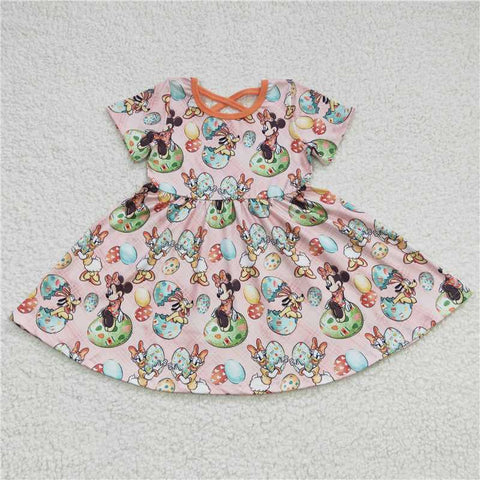 GSD0222   Girls Easter Egg Short Sleeve Dress